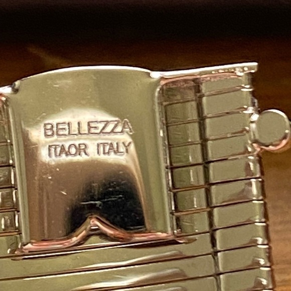 Bellezza Italy Omega Bracelet Itaor Wide Cleopatra Flex Cuff Silver Tone Metal - Picture 3 of 12